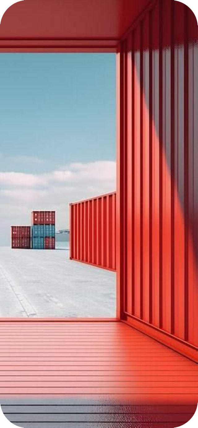 Shipping containers at a logistics yard